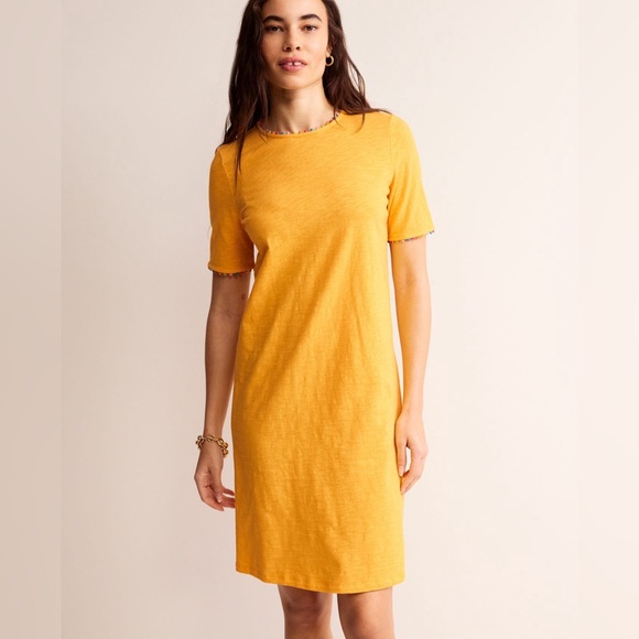 NWT 6R Boden Ali Pom Sleeve Dress in Artisan’s Gold - Picture 2 of 7